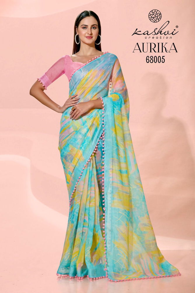 Aurika By Kashvi 68001-68010 Printed Sarees Catalog